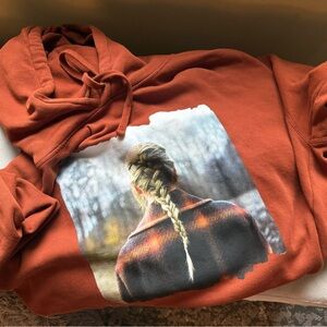 Taylor Swift Rust Hoodie with Braided Print